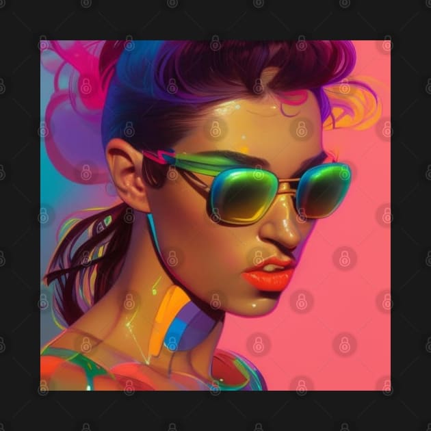 80's and Retro Girl With Sunglasses by DM