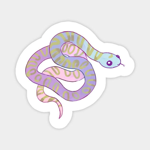 Cute watercolor snake Magnet by Mayarart