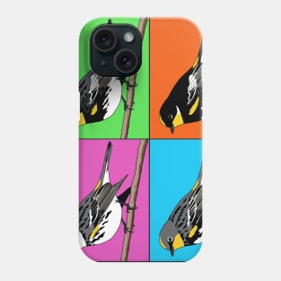 Warhol Birds - Yellow-rumped warbler Phone Case