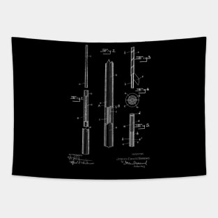 Billiard Cue Vintage Patent Hand Drawing Tapestry