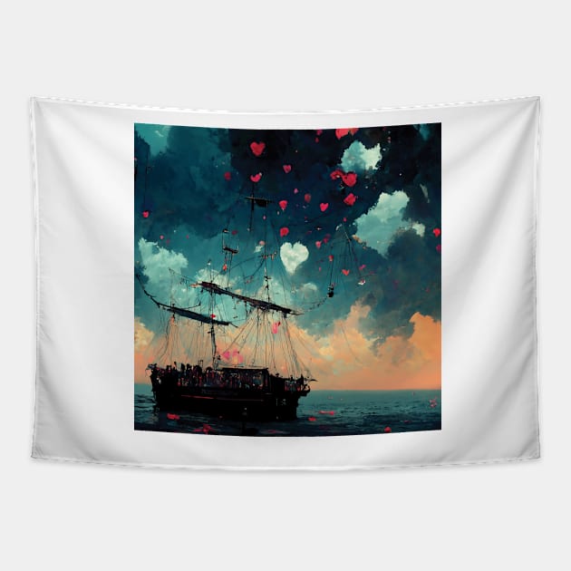 Our Flag Means Love Tapestry by CafePurr