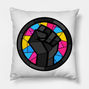 BLM Stained Glass Fist (Pan) Pillow