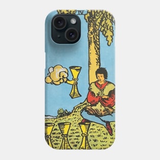 Four of cups tarot card Phone Case