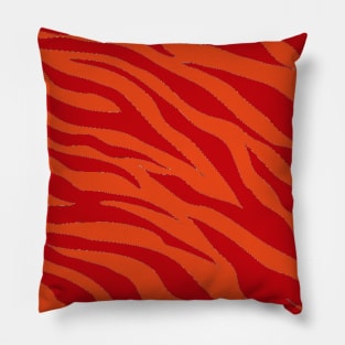 Tiger Print Two Toned Red Pillow