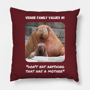 Veggie Family Values #1 (Walrus) Pillow