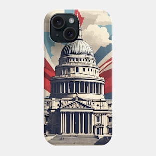 Saint Pauls Cathedral London United Kingdom Vintage Travel Tourism Poster Phone Case