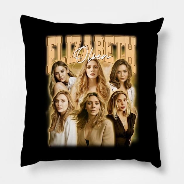 RETRO VINTAGE ELIZABETH OLSEN BOOTLEG STYLE Pillow by Archer Expressionism Style