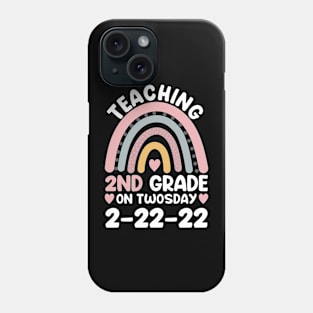 Teaching 2nd Grade on Twosday 2-22-22 Funny Math Teacher Phone Case