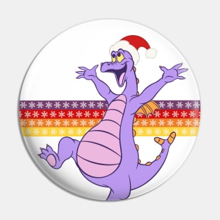 Happy little purple dragon of imagination Christmas holidays jumper Pin