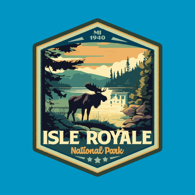 Isle Royale  National Park Vintage WPA Style National Parks Art by GIANTSTEPDESIGN