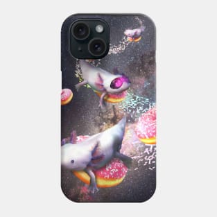 Galaxy Axolotl On Donut - Space Doughnut Axolotl Phone Case