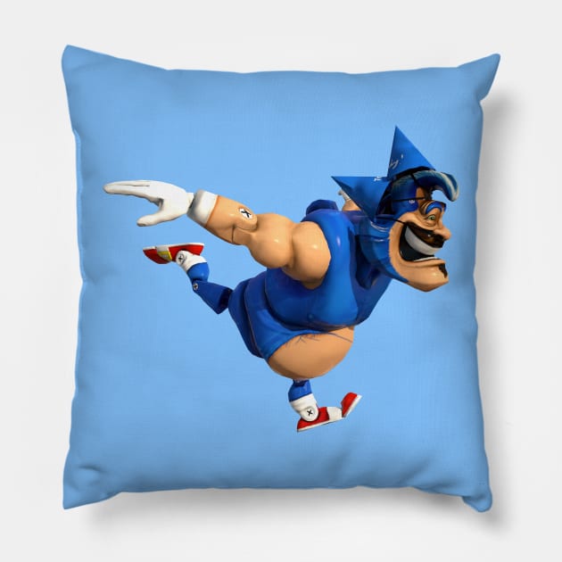 Blue Blaze Henk Pillow by ragesquid