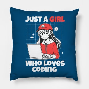 Just a Girl Who Loves Coding Pillow