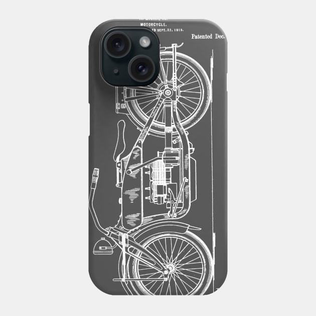 Motorcycle Patent Drawing 1919 Phone Case by Joodls