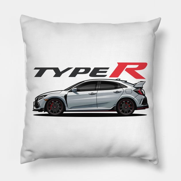 Civic Type R (White Snow) Pillow by Jiooji Project