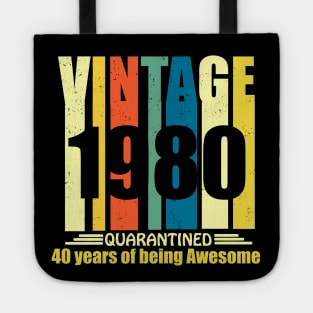 vintage 1980 40 years of being awesome 40th birthday gift Tote