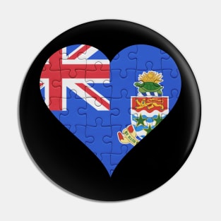 Caymanian Jigsaw Puzzle Heart Design - Gift for Caymanian With Cayman Islands Roots Pin