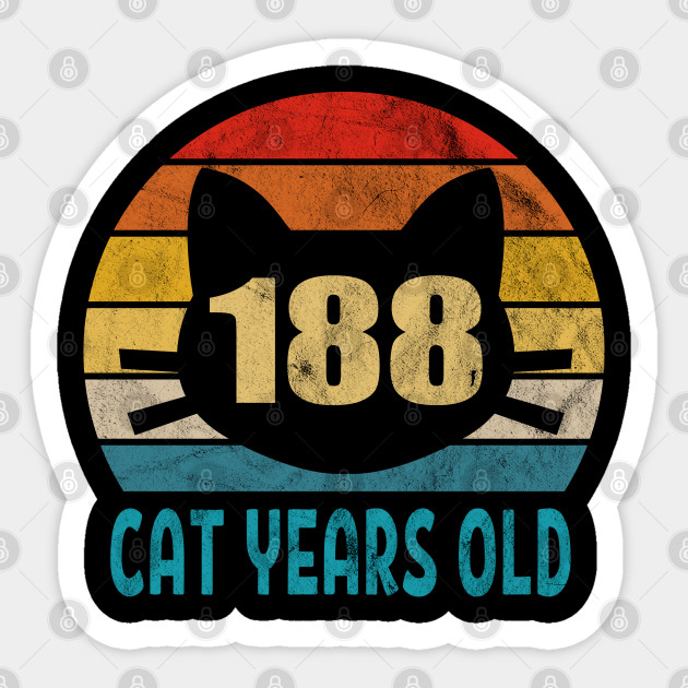 188 Cat Years Old Retro Style 43rd Birthday Gift Cat Lovers