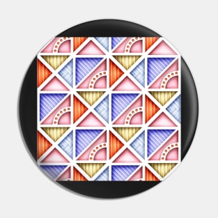 3d Geometric Pattern, Triangular Motifs Pin