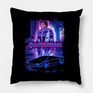 Digital Hero Automan T-Shirt - Embrace the Futuristic Adventure of the Classic TV Series Pillow