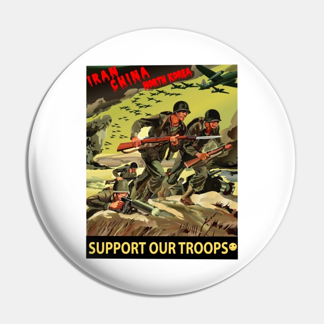 Army - Iran - China - N Korea - Support Our Troops Pin by twix123844