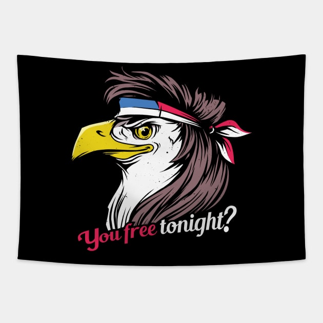 You Free Tonight? Patriotic Eagle Mullet Tapestry by jasebro