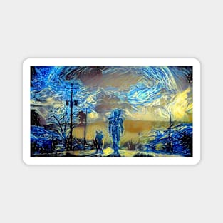 Fallout 4 Sole Survivor and Dogmeat Starry Night Magnet