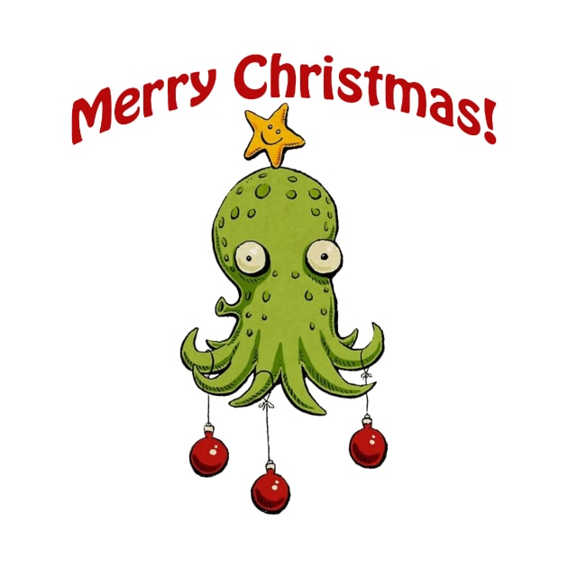 Christmas Cephalopod Merch by elaerwina