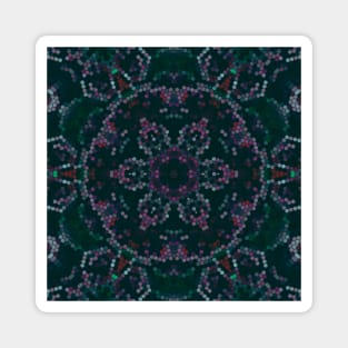 Digital Mandala Design Green Christmas Holiday Magnet