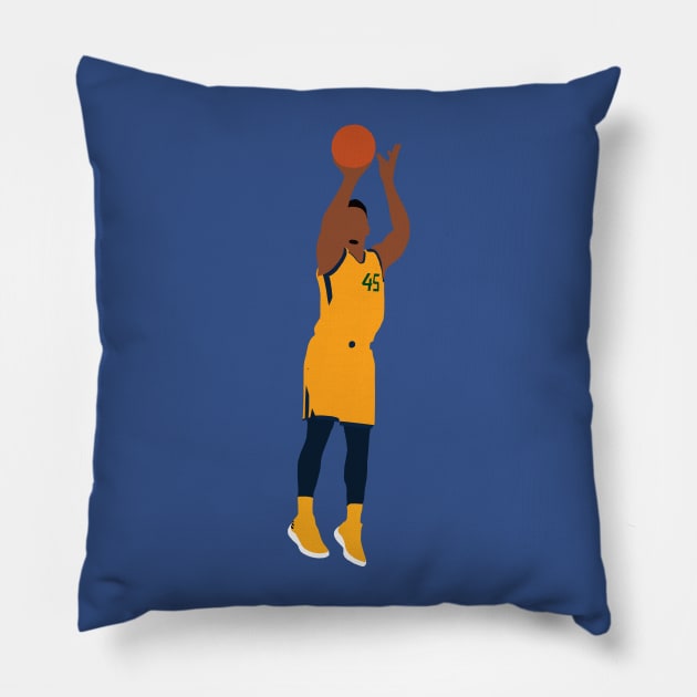 Donovan Mitchell Jumpshot Pillow by xRatTrapTeesx