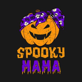 Spooky Mama Pumpkin Halloween T-Shirt