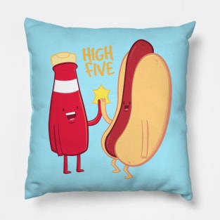 Ketchup & Hot Dog High Five Pillow