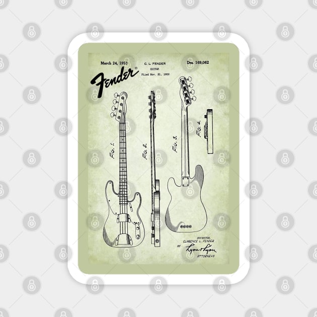 US Patent - Fender Bass Guitar Magnet by Taylor'd Designs