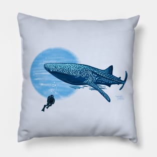 Deep sea diving - whale shark art Pillow