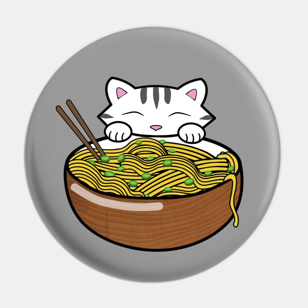 Cute cat eating ramen Pin by Purrfect