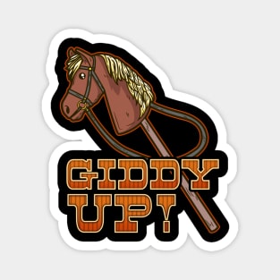 Giddy Up hobbyhorsing design for a hobbyhorse equestrian Magnet