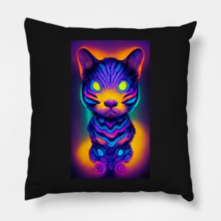 Another Psychedelic Cat Pillow