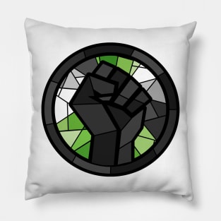 BLM Stained Glass Fist (Aro) Pillow