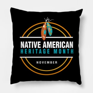 Native American Heritage Month logo design Pillow