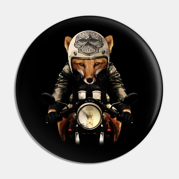 Fox Biker Pin by Johann Brangeon