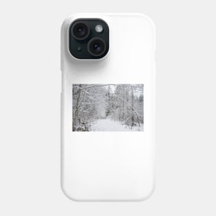 Snow Covered Branches Arching The Path Phone Case