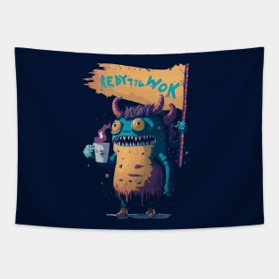 Monster is ready to work - Monday Monster Tapestry