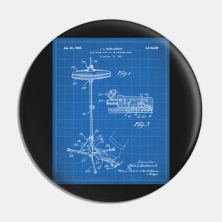 Hi Hat Drum Patent - Drummer Art - Blueprint Pin