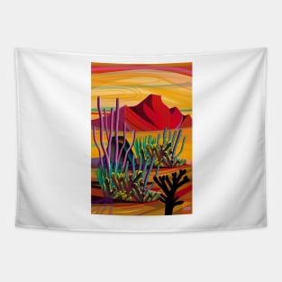 Zen Cactus Garden Tapestry