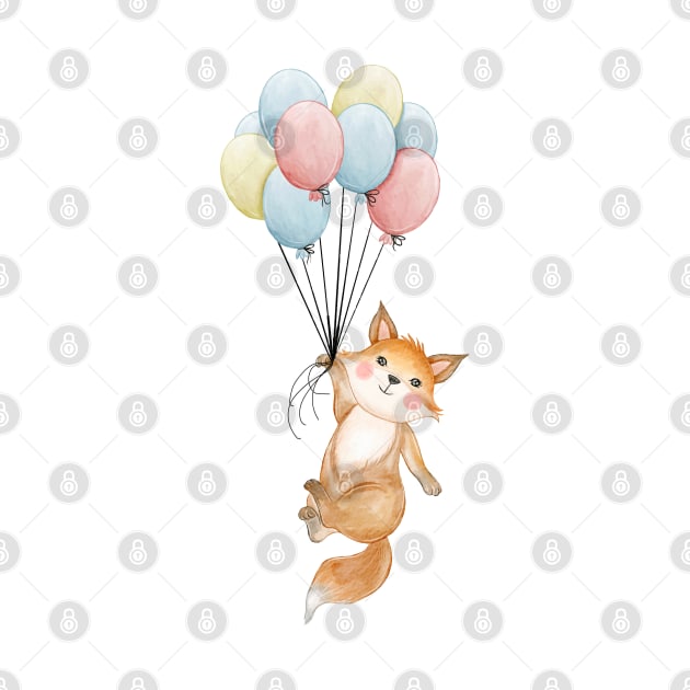 Fox Balloon Flying by Mako Design 