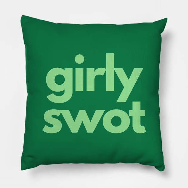 Girly Swot (green) Pillow by tiokvadrat