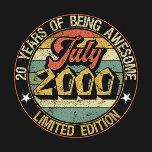 born July 2000 Vintage Gift T-Shirt