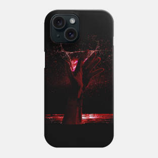 Digital collage and special processing. Hand reaching stars. Monster or great friend. Red. Phone Case