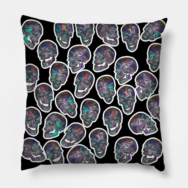 Skull Repeat †††† Graphic Design Pattern Pillow by DankFutura