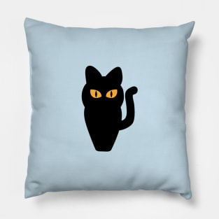 Cat Statue Glowing Eyes in The Night Pillow